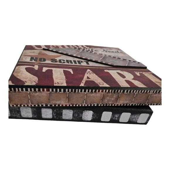 Movie Themed Canvas Wall Art (Set of 2)- Home Theater / Film Media Room- 12 x 12 - Picture 3 of 6